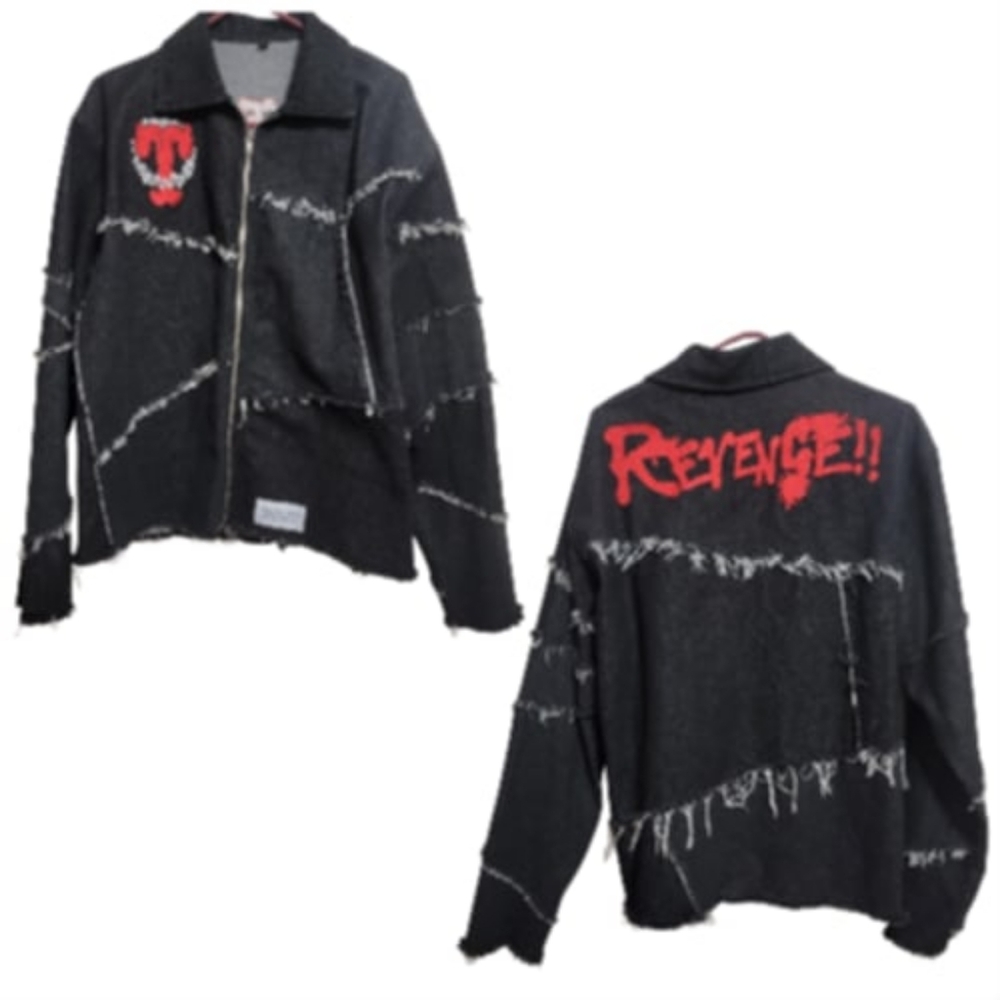 TEN19 Clothing Black Denim Revenge Jacket Large Unisex